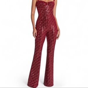 Nadine merabi sequin scarlet Jumpsuit
